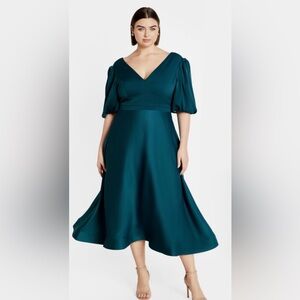 City Chic Women’s Plus Size Lula Teal Dress, Size 24 (XXL)